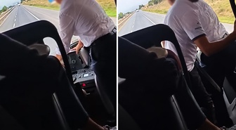 Manisa'daki facianın ardından yürekleri ağza getiren görüntü! Otobüs seyir halindeyken yer değiştirdiler