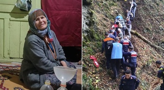 Sinop'ta 4 gündür kayıp olan Alzheimer hastası kadın kayalıkta sağ bulundu! Çantasından kızılcık ve kuşburnu çıktı