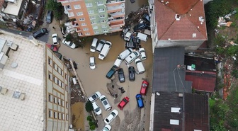 Sarıyer’de selin yol açtığı hasar havadan görüntülendi