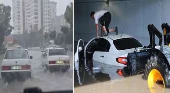Sağanak yağış Adana'yı da vurdu: Yollar göle döndü