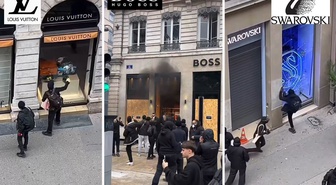 Paris'te Swarovski, Louis Vuitton ve Hugo Boss mağazaları yağmacıların hedefinde