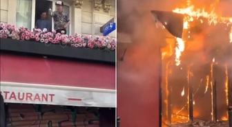 Fransa’da göstericilere parfüm sıkan işletmecinin restoranı ateşe verildi!