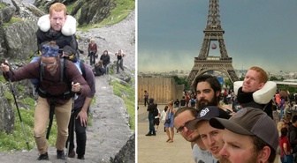 Gerçek dostluğun fotoğrafı! Engelleri birlikte aşıyorlar