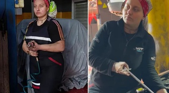 Etimesgut'ta oto sanayide çalışan Mia Uyanık, yoğun tempoda 50 kilo verdi