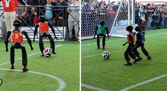 İtalya'da insansı robotlar futbol müsabakasında karşılaştı