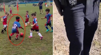 3 yaşındaki futbolcuyu durduramayınca polis çağırdılar