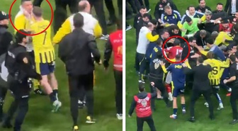 Kerem Aktürkoğlu kendi hocasının yakasına yapıştı, Eren Elmalı yerde yatan futbolcuya tekme attı