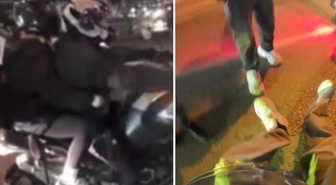Yardım teklifini 'Acemi değiliz' diyerek reddetti, 2 dakika sonra kaza yaptı! O anlar kask kamerasında