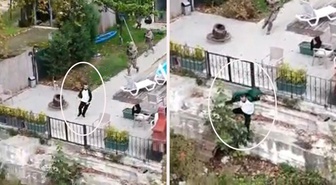 Telefonda tehdit yağdırdı! Polisi görünce duvardan atladı