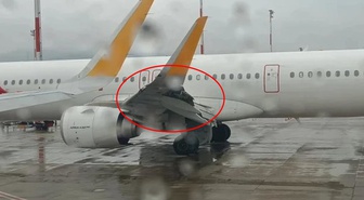İstanbul'dan havalanan uçakta büyük tehlike! Kanadı parçalandı
