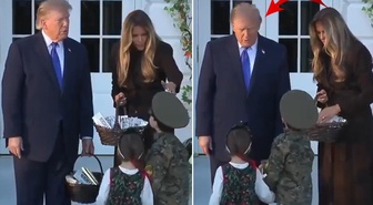 Trump'ın karşısına Sovyet askeri kıyafetiyle çıktı