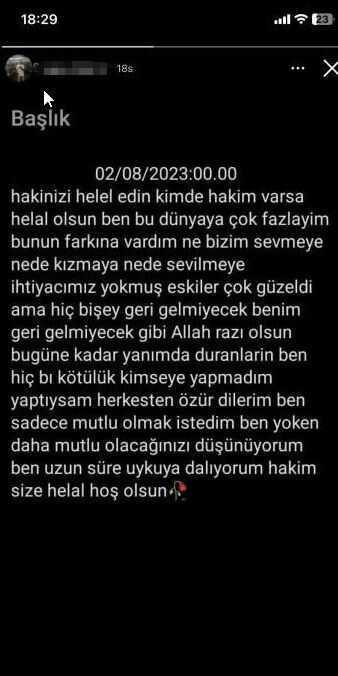 17 yaşındaki genç, dokunaklı bir veda mesajı bırakıp canına kıydı