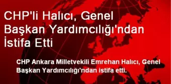 CHP'li Halıcı, Genel Başkan Yardımcılığı'ndan İstifa Etti