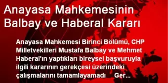 Anayasa Mahkemesinin Balbay ve Haberal Kararı