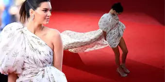 Kendall Jenner, Uzun Kuyruklu Elbisesiyle Rüzgarın Azizliğine Uğradı