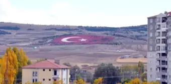 20 Bin Taş Kullanılarak Türk Bayrağı Yapıldı