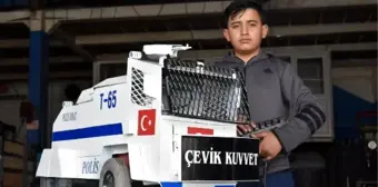 Oğlunun proje ödevi için mini TOMA yaptı