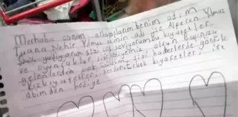 Depremzedelere giden yardımlardan çıkan çocuk notları ağlattı