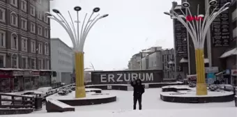 Erzurum'da kar yağışı etkili oldu