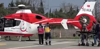 Patpat kazasında yaralanan genç ambulans helikopterle hastaneye kaldırıldı