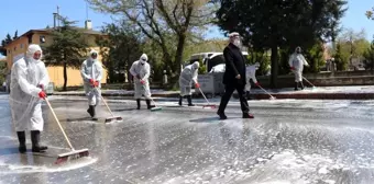 Ergene'nin cadde ve sokakları dezenfektanlı su ile yıkandı