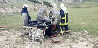 Denizli'de devrilen traktörün altında kalan sürücü yaralandı