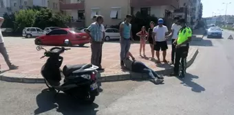 Ticari araca çarpmamak için motosikletini devirdi: 2 yaralı