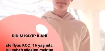 Didim'de 16 yaşındaki Efe not bırakarak ortadan kayboldu