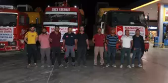 Karaman'dan Manavgat'a iş makinesi desteği