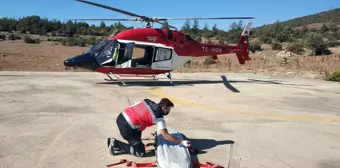 Helikopter ambulans aynı gün 2 hasta için havalandı