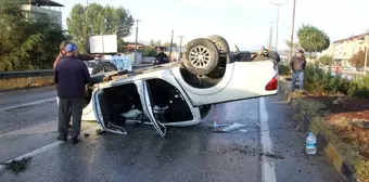 Kontrolden çıkan kamyonet takla atıp karşı şeride geçti: 3 yaralı