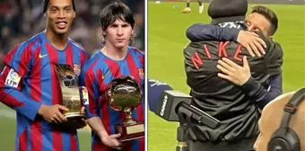 Ronaldinho'nun son hali herkesi duygulandırdı! Messi, ustasına doya doya sarıldı