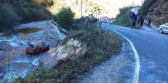 Giresun'da kamyonetin dereye yuvarlandığı kazada bir kişi öldü, iki kişi yaralandı