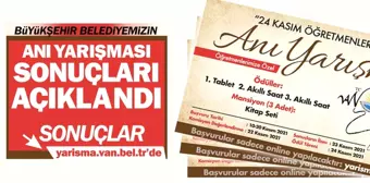 BÜYÜKŞEHİR, ANI YARIŞMASI SONUÇLARI AÇIKLANDI