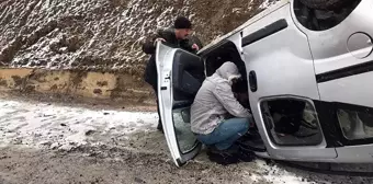 Pöske dağında virajı alamayan araç devrildi: 1'i ağır, 5 yaralı