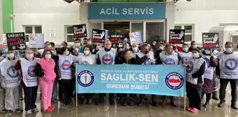 Sağlık çalışanları, alkollü hastanın darbettiği hemşireye destek verdi