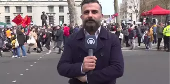 Londra'da Başbakanlık konutu önünde 'hayat pahalılığı' protesto edildi