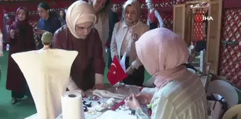 Emine Erdoğan, 5. Etnospor Kültür Festivali'ndeki etkinlik alanlarını ziyaret etti