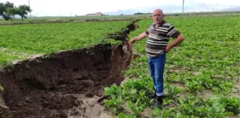 Kayseri'de şiddetli yağmur, ekili arazide 2,5 kilometre yarık oluşturdu