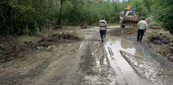 Zonguldak'ta sağanak nedeniyle köy yollarında heyelan yaşandı