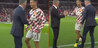 Isınmayı bırakıp kenara gelen Cristiano Ronaldo'dan canlı yayında olay hareket! Efsane futbolcuyu küçük düşürdü