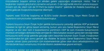 İyi Parti'nin 81 İl Başkanından Ortak Açıklama: 'Metin Özışık Hdp'ye Bakanlıkla İlgili Görüş Beyan Etmemiştir'