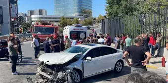 Pendik'te bariyere çarpan otomobilin sürücüsü yaralandı