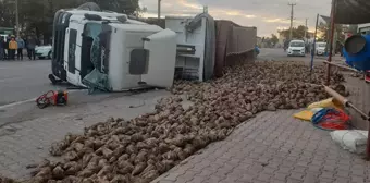 Konya gündem haberi... Konya'da devrilen tırın sürücüsü öldü