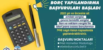 Çorlu Belediyesi: Borç Yapılandırma Başvuruları İçin Son Gün 31 Mayıs