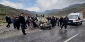 Hakkari'de takla atan araçta 5 kişi yaralandı