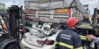 Samsun'da Tırın Altına Giren Otomobilin Sürücüsü Hayatını Kaybetti