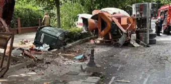 Kadıköy'de Beton Mikseri Kazası: 4 Araç Zarar Gördü