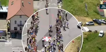 Bisiklet yarışı izleyicisi kadın Tour de France'da selfie çekmek isterken büyük bir kazaya sebep oldu