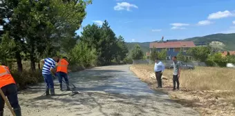 Demirköy'de yol yapım çalışması sürüyor